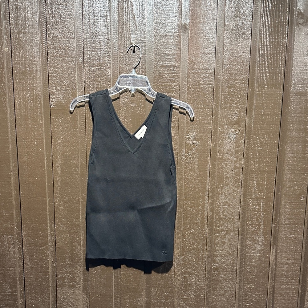 Calvin Klein Black V-Neck Sweater Tank Top